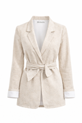 Classic Cotton Belted Blazer - Natural