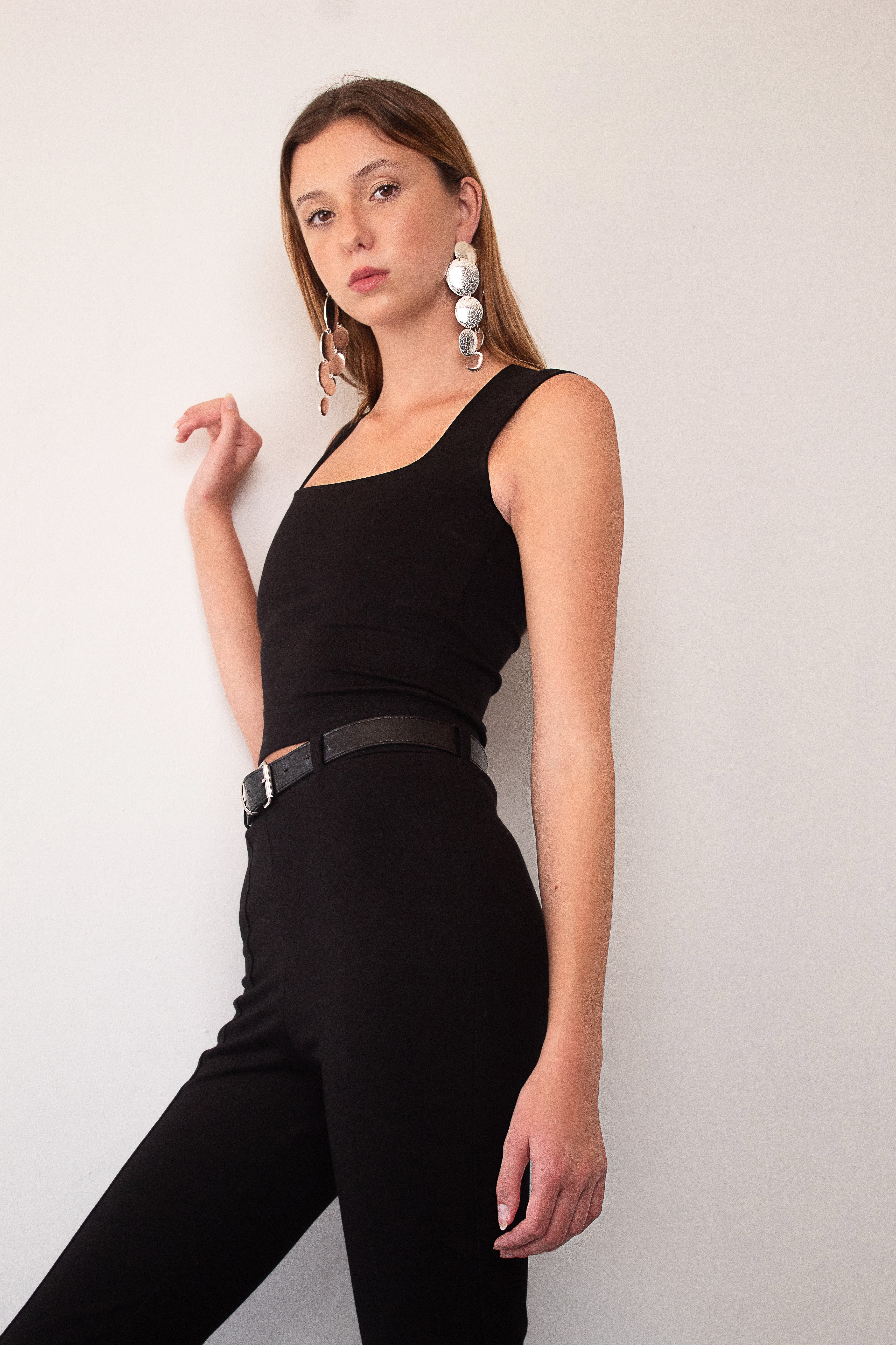 Sculpted Knit Top - Black